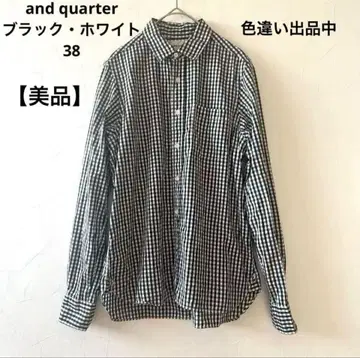 [ 새상품급 ] and quarter 깅엄 체크 셔츠 블랙 38
