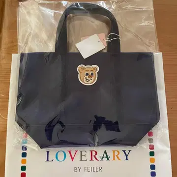 LOVERARY 페이러 와펜 토트백 테디 네이비