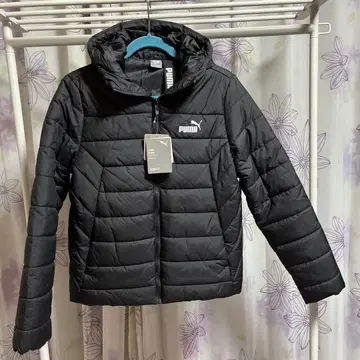 PUMA 후드 부착 퀼팅 자켓 블랙 L