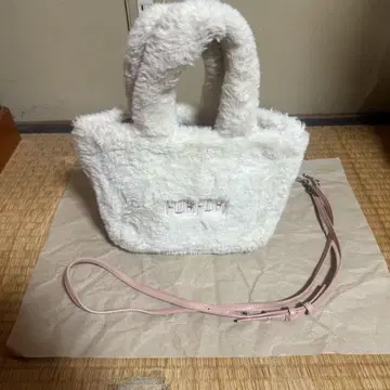 FURFUR 에코 퍼 토트 USAGI ONLINE 한정판 화이트 핑크