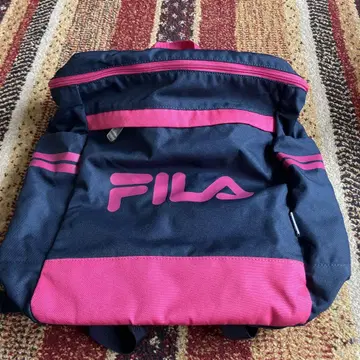 FILA 네이비/핑크 스트라이프 백팩