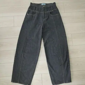 오샤레 SERGE 차콜 그레이 스트레이트 데님 S