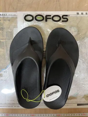 OOFOS 블랙 리커버리 샌들 27 거의 새상품