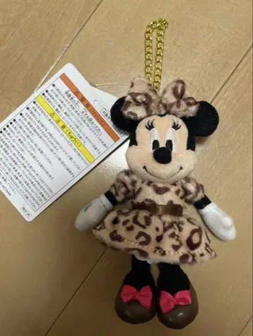 디즈니 미니 레오파드 무늬 봉제 인형 참 브라운