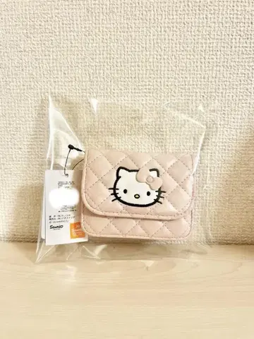 [ HELLO KITTY ] 퀼팅 카드 케이스 키 참 핑크 퀼트