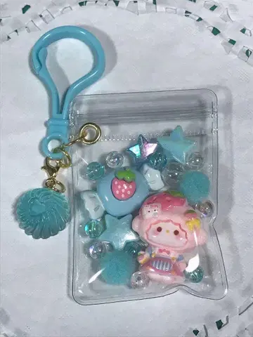 캔디 백 키링 스카이블루 계열