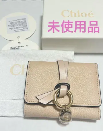 [ 미사용 새상품 ] 끌로에 알파벳 미니 3단 폴더형 지갑 시멘트 핑크