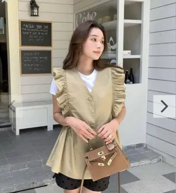 birthdaybash NC FRILL SUMMER GILET 베이지