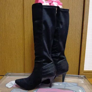 KIBERA 키비라 블랙 스웨이드 롱 부츠