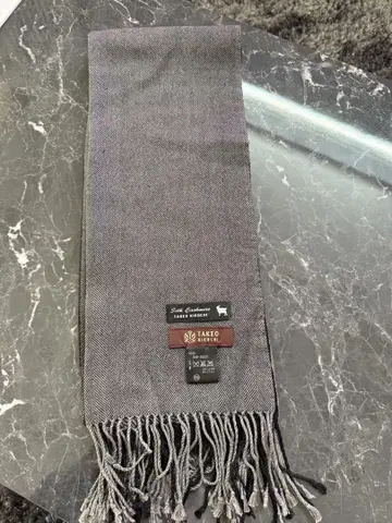 TAKEO KIKUCHI 실크 캐시미어 머플러 그레이