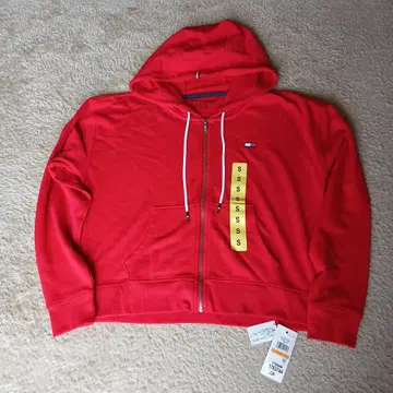 Tommy Hilfiger 빨간색 집업 후드티 S 택 포함 새상품