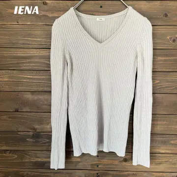 [이에나] IENA 리브 편직 니트 V넥 긴팔 상의 F