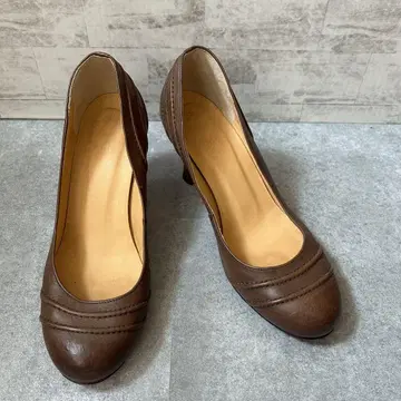 [새상품급] 펌프스 23cm 브라운 가죽