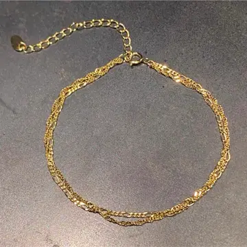 SILVER925 더블 체인 브레이슬릿/실버/블레스