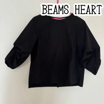 BEAMSHEART 소매 볼륨 턱 블라우스 블랙