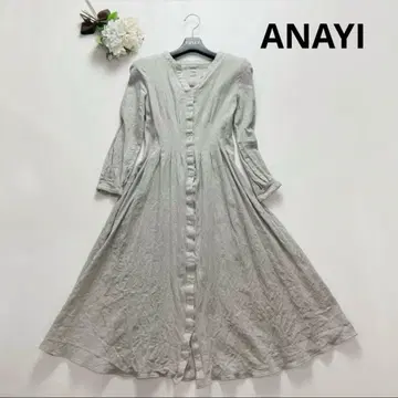 현행 택 아나이 롱 원피스 울 라이트 그레이 36 S A라인