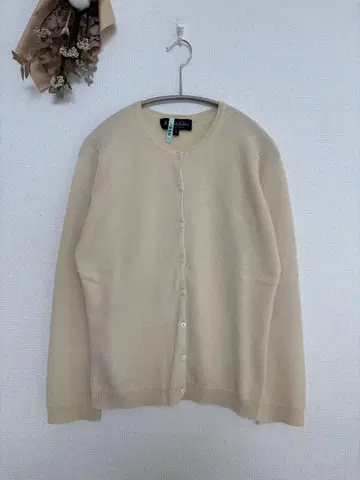 브룩스 브라더스 캐시미어 가디건 크루넥 아이보리 M