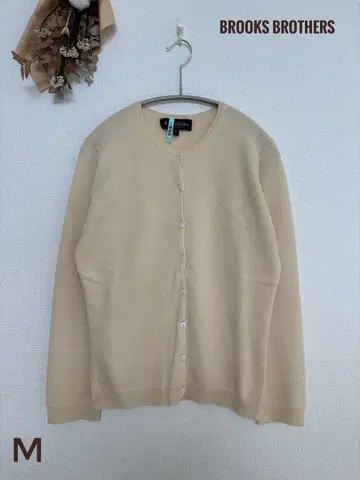 브룩스 브라더스 캐시미어 가디건 크루넥 아이보리 M