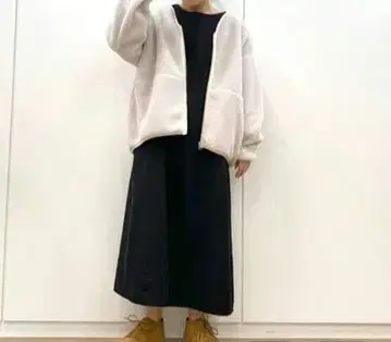 플리스 집업 자켓 베이지