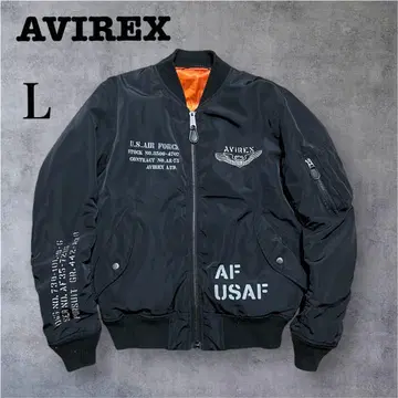 AVIREX 아비렉스 MA-1 플라이트 자켓 스텐실 블랙 L