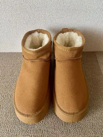 숏 통굽 어그 부츠 23cm 23.5cm 38 사이즈 카멜