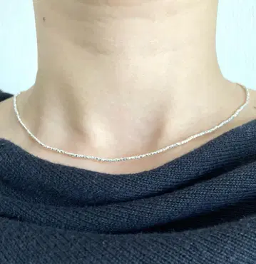 카렌 실버 다각형 비즈 2WAY 목걸이 (초커) 길이는 오더로