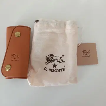 [ IL BISONTE ] 일비종떼 키케이스 새상품 가죽 4연 브라운