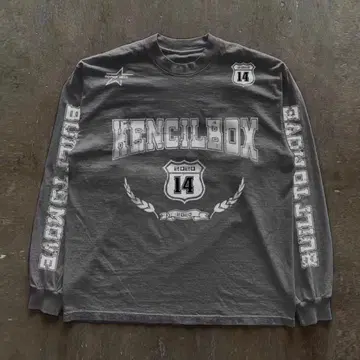KENCILBOX 롱 슬리브 티셔츠 그레이 opium