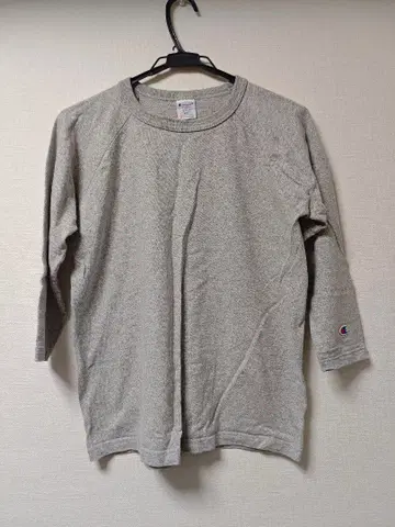 Champion T1011 그레이 7부 소매 티셔츠