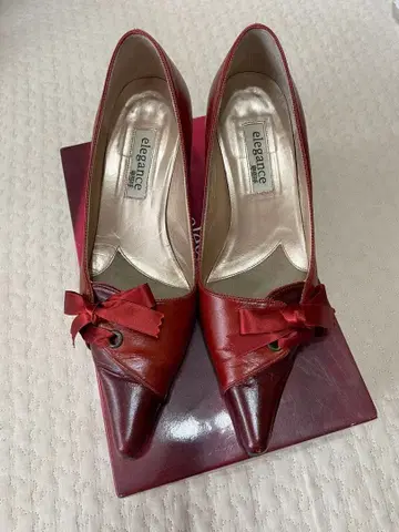 elegance 히미코 하이힐 리본 포함