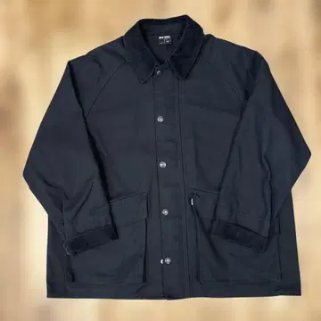 [ BIG MAC/빅맥 ] 별주 코듀로이 옷깃 절개 덕 집업 블루종