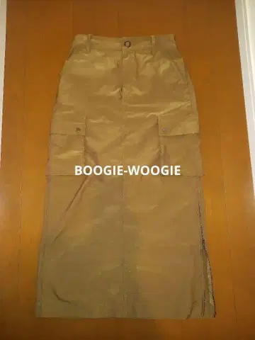 BOOGIE-WOOGIE 타이트 롱 스커트 슬릿 나일론