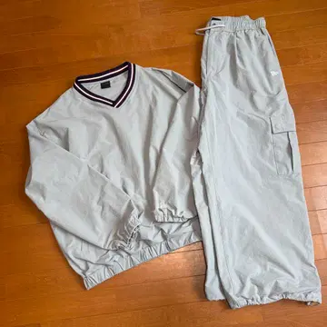 new era 오버 사이즈 나일론 오버 팬츠 셋업 그레이