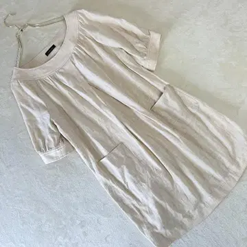 토탈리테 여성용 튜닉 보트넥 마 혼방 울 혼방 베이지 일본제 M