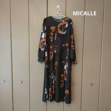 MICALLE 아트 패턴 롱 드레스