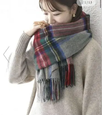 TWEEDMILL 체크 울 스톨