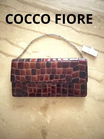 COCCO FIORE 코코피오레 에나멜 장지갑 브라운 오렌지 새상품