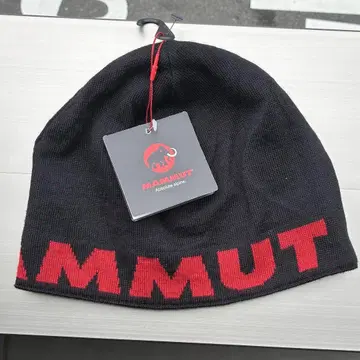 미사용 새상품 MAMMUT 비니 니트 모자 블랙 빨간색