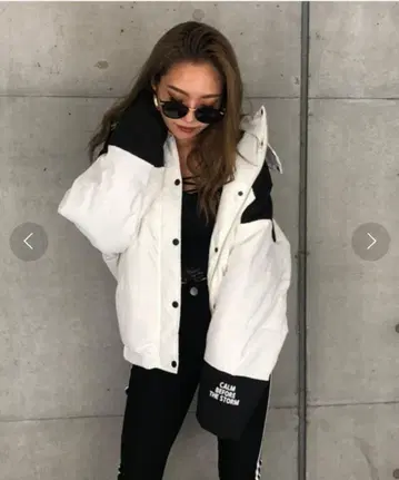 ENVYM 오버 사이즈 다운 자켓 화이트/블랙 새상품급