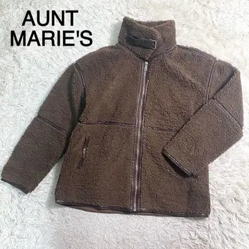 AUNT MARIE'S 브라운 턱 스트랩 집업 보아 자켓