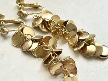 골동품 미사용 골드 자라자라와 멋진 vintage 귀찌