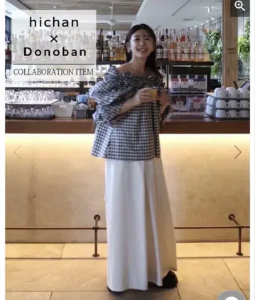 hichan x Donoban 화이트 와이드 팬츠 숏 기장