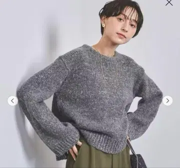 UNITED ARROWS 라메 와이드 슬리브 숏 니트