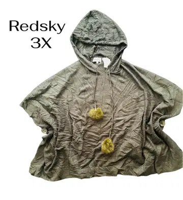 레드스카이 Redsky 빅 사이즈 3X 니트 판초풍