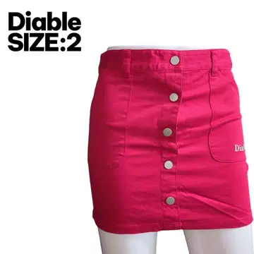 Diable 버튼 미니 스커트 빨간색 새상품급 95% 면 사이즈 2