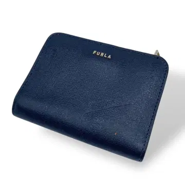 FURLA 훌라 이단 접이식 지갑 네이비 가죽