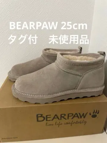 미사용품 베어파우 숏부츠 어그 부츠 25cm 매쉬룸