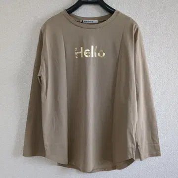 야마다야 RADIATE 베이지 긴팔 T셔츠 Hello 스콧 클럽