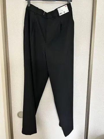 UNIQLO 턱 와이드 팬츠 XL 블랙