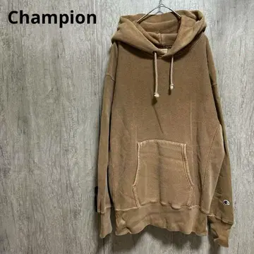 Champion 브라운 후드 부착 후드티